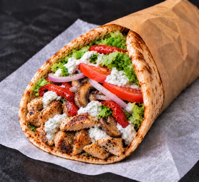 Chicken Souvlaki Pita.