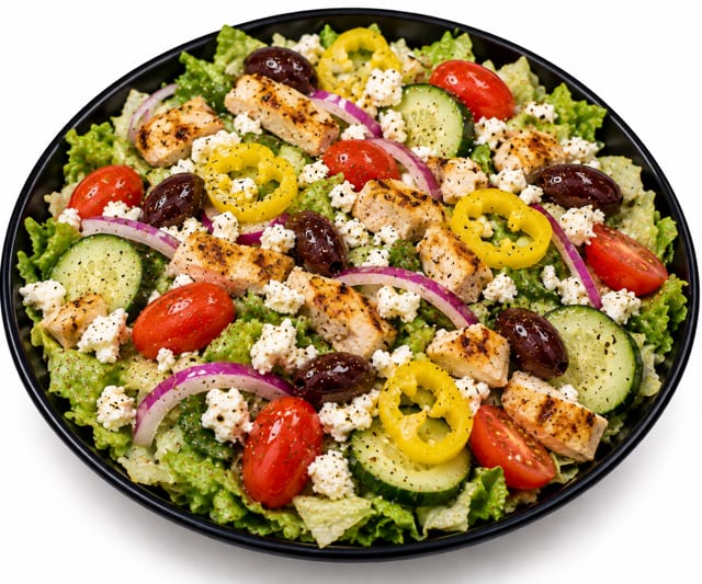 Greek Salad with Chicken.