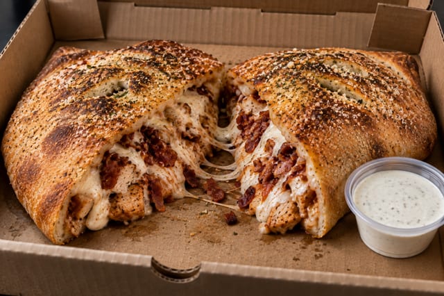 CBR (Chicken, Bacon, Ranch) Calzone.
