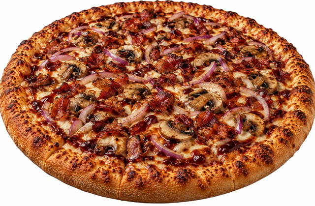 BBQ Bacon & Mushroom Pizza.