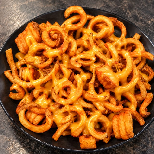 Curly Fries with Cheese.