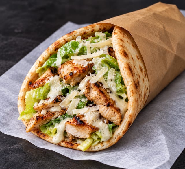 Grilled Chicken Caesar Pita.