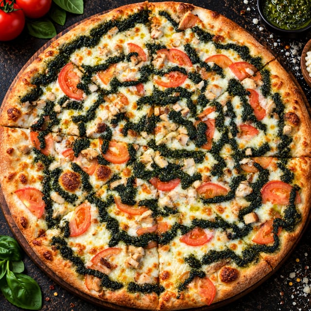 Chicken Pesto Pizza.
