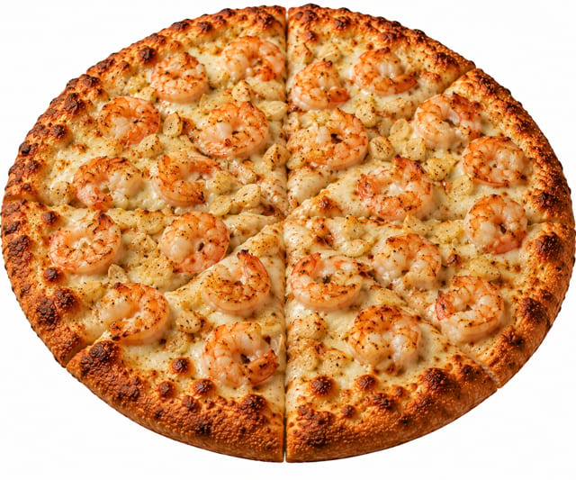 Shrimp Scampi Pizza.