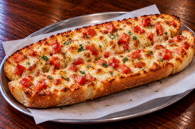 Garlic Bread with Tomato & Oregano.